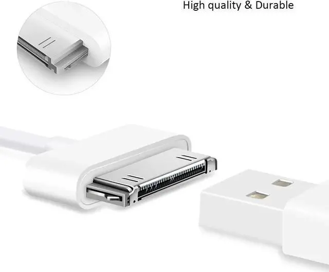 Alt view image 2 of 7 - JAENFONG30-Pin Charger Cable Compatible for Old iPhone 4 4S 3GS Old iPad 1st 2nd 3rd Generation iPod Classic 1st 2nd 3rd Gen Touch 4th iPod Nano 5th 6th Gen USB Fast Charge & Sync Charging Cord 1-Pack