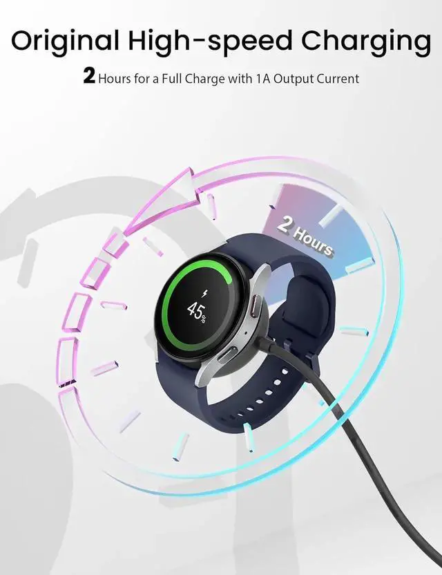 Alt view image 3 of 7 - Charger for Galaxy Watch 7/6/6 Classic/5/5 Pro/4/4 Classic/3/Active 2/Active 1/Ultra/Fe Galaxy Watch Charger 3.3Ft USB Magnetic Wireless Charging Cable Cord