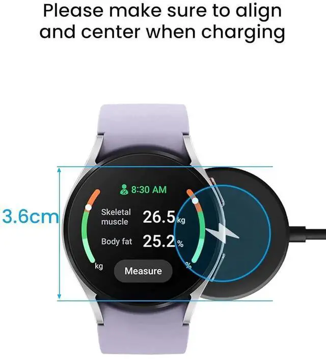 Alt view image 4 of 7 - Charger for Galaxy Watch 7/6/6 Classic/5/5 Pro/4/4 Classic/3/Active 2/Active 1/Ultra/Fe Galaxy Watch Charger 3.3Ft USB Magnetic Wireless Charging Cable Cord
