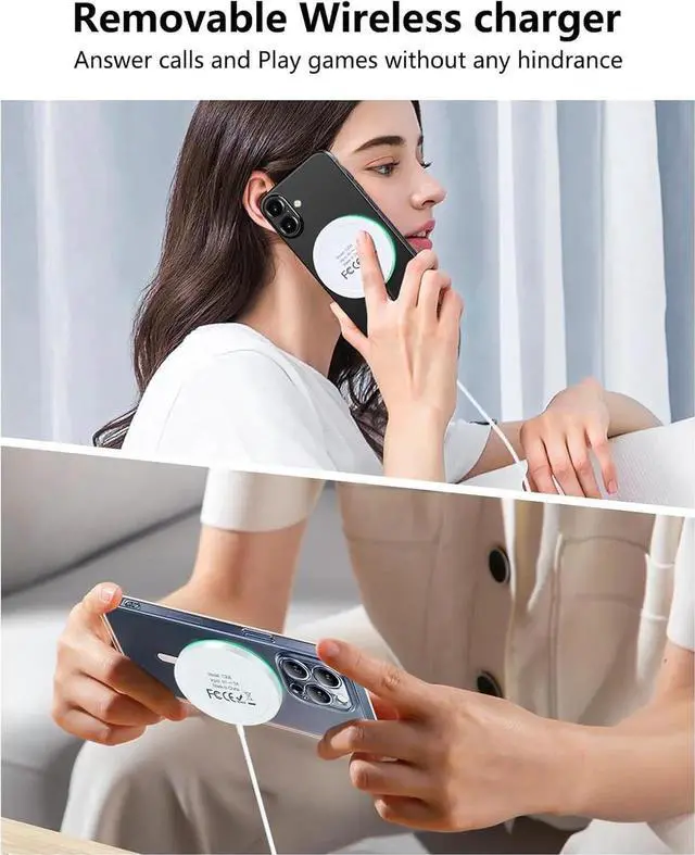 Alt view image 2 of 7 - Magnetic Wireless Charger Stand Certified 15W Fast Mag-Safe Charger with Sleep-Friendly Indicator Light for iPhone 16/15/14/13/12 Series Convertible Magnet Wireless Charging Station/Pad for AirPods