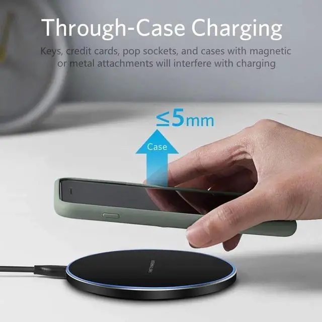 Alt view image 4 of 7 - 20W Fast Wireless Charger Pad Wireless Phone Charging Station Compatible with iPhone 16 Pro/16/15/14/13/12/11/SE/X/AirPods 15W Fast Charge for Galaxy S24/S23/S22/S21/Note/Buds Pixel LG