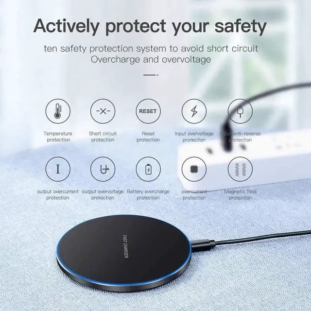 Alt view image 2 of 7 - 20W Fast Wireless Charger Pad Wireless Phone Charging Station Compatible with iPhone 16 Pro/16/15/14/13/12/11/SE/X/AirPods 15W Fast Charge for Galaxy S24/S23/S22/S21/Note/Buds Pixel LG