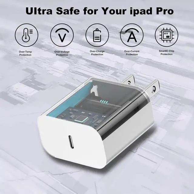 Alt view image 2 of 7 - iPhone 16 15 Charger Fast Charging 20W iPad USB C Fast Charger 2Pack 6ft USB C Wall Charger Block for iPhone 16/16 Pro/16 Pro Max/15/15 Plus/15 Pro/15 Pro Max iPad Pro/Mini MacBook