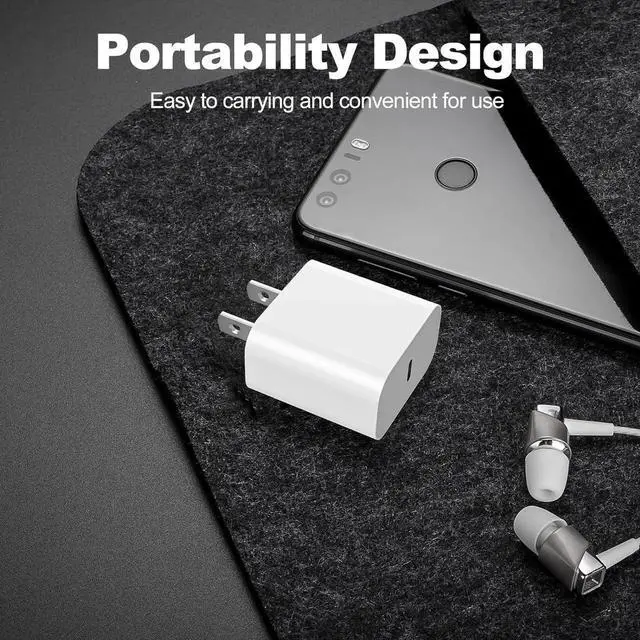 Alt view image 4 of 7 - iPhone 16 15 Charger Fast Charging 20W iPad USB C Fast Charger 2Pack 6ft USB C Wall Charger Block for iPhone 16/16 Pro/16 Pro Max/15/15 Plus/15 Pro/15 Pro Max iPad Pro/Mini MacBook