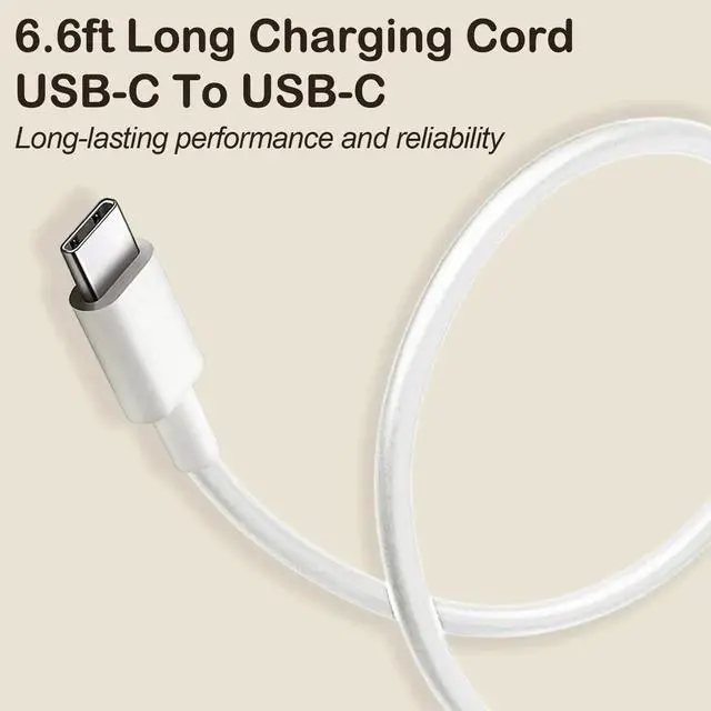 Alt view image 5 of 5 - USB C Fast Charger for Airpods 4 Gen 2 Gen AirPods Max 2024 iPhone 15 16 iPad iPad Pro - 6.6ft USB-C Cord 20W PD Power Adapter