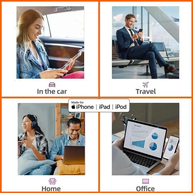 Alt view image 4 of 7 - Multi Charging Cable 4ft 2Pack USB Charger 3 in 1 Multi iPhone Charger Cable Nylon Braided MFi Certified USB Fast Charging Cord with Type-C/USB C Micro Lightning for Phone iPad iPhone Tablet