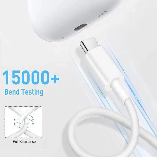 Alt view image 7 of 7 - AirPods 4 Charger Cord for 2(2nd Gen) AirPod Max 2024 Wireless headphones USB A to USB C Cable for iPhone 17/16/15 17/16/17 Pro Max 15 16 Plus 17Air 16E Car Charger Cable Charging Cord