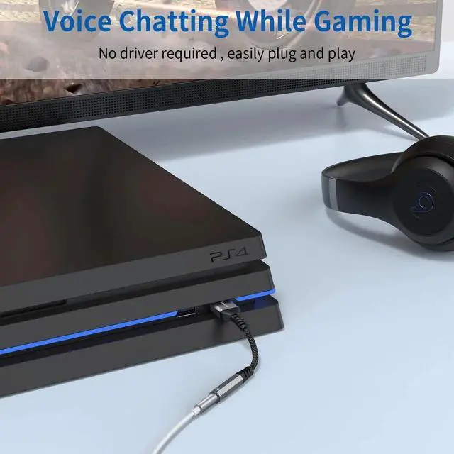 Alt view image 4 of 6 - JAENFONG USB to 3.5mm Jack Audio Adapter (2-Pack) USB to Audio Jack Adapter Headset USB-A to 3.5mm TRRS 4-Pole Mic Female External Stereo Sound Card for Headphone Mac PS4 PS5 PC Laptop Desktops