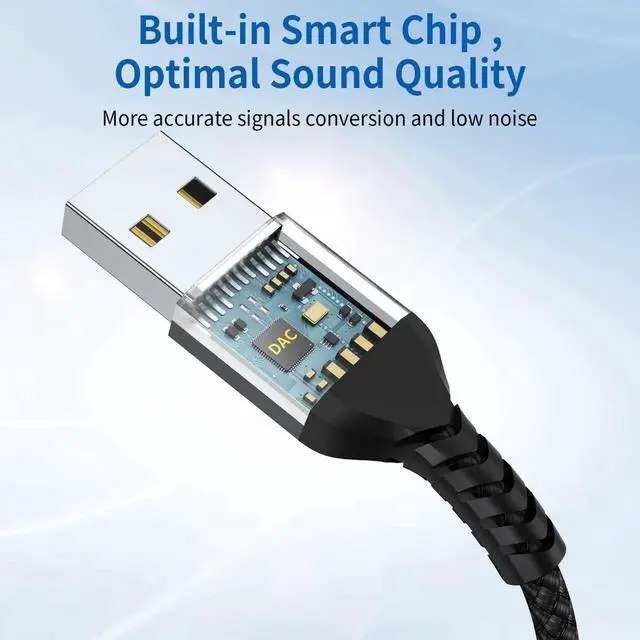 Alt view image 6 of 6 - JAENFONG USB to 3.5mm Jack Audio Adapter (2-Pack) USB to Audio Jack Adapter Headset USB-A to 3.5mm TRRS 4-Pole Mic Female External Stereo Sound Card for Headphone Mac PS4 PS5 PC Laptop Desktops