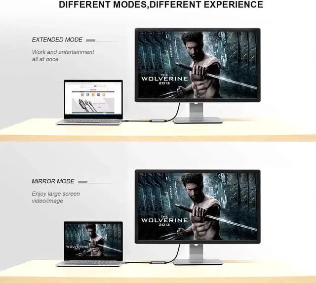 Alt view image 3 of 7 - JAENFONGUSB C to HDMI Adapter 4K Cable USB Type-C to HDMI Adapter [Thunderbolt 3/4 Compatible] for Laptop MacBook Pro/Air iPhone15 16 Pro/max GalaxyS8-S23 XPS Pixelbook Thinkpad Surface Ipad Pro etc.