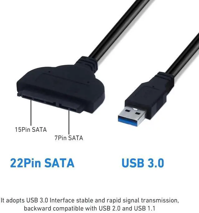 Alt view image 3 of 7 - JAENFONG SATA to USBSata to USB AdapterSATA to USB Cable for 2.5 inch HDD and SSD 5Gbps Superspeed Compatible with USB 2.0 1.1 Older SATA Connector