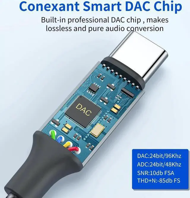 Alt view image 5 of 6 - JAENFONG USB Type C to 3.5mm Headphone Jack Adapter (2-Pack) USB C to Aux Female Audio Dongle Cable Cord Compatible with iPhone 16/15 Pro/15 Plus/15 Pro Max iPad Pro MacBook Galaxy S24 S23 S22