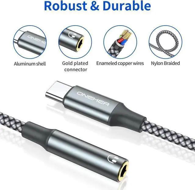 Alt view image 3 of 6 - JAENFONG USB Type C to 3.5mm Headphone Jack Adapter (2-Pack) USB C to Aux Female Audio Dongle Cable Cord Compatible with iPhone 16/15 Pro/15 Plus/15 Pro Max iPad Pro MacBook Galaxy S24 S23 S22