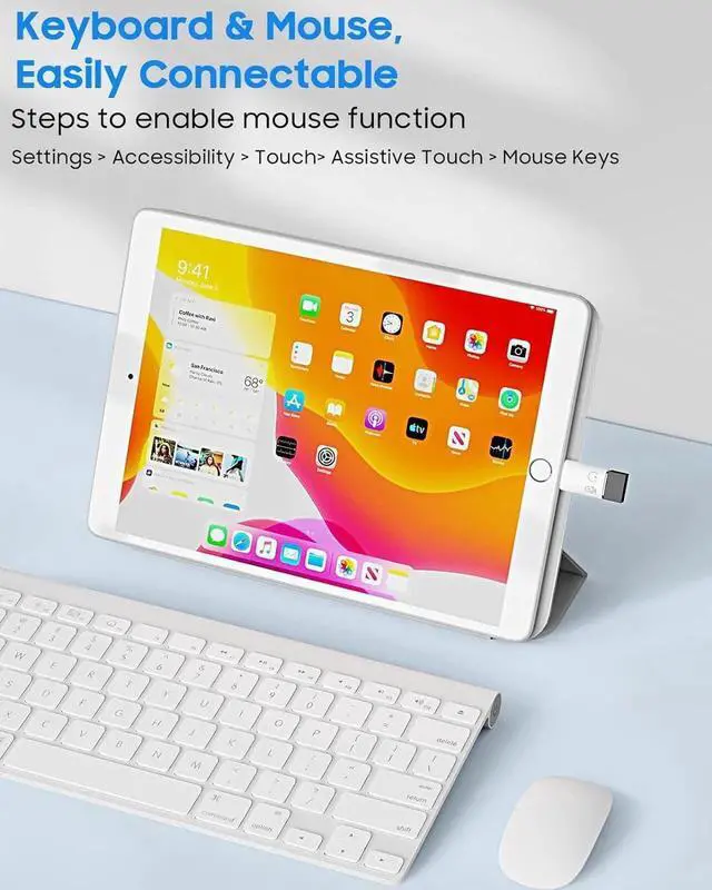 Alt view image 5 of 7 - JAENFONG USB C Female to Lightning Male Adapter Lightning Male to USB-A Female OTG Adapter Connector for iPhone 14/13/12/11 Pro Max/iPad/iPod/AirPods Support 10W Fast Charging/Data Transfer/Audio