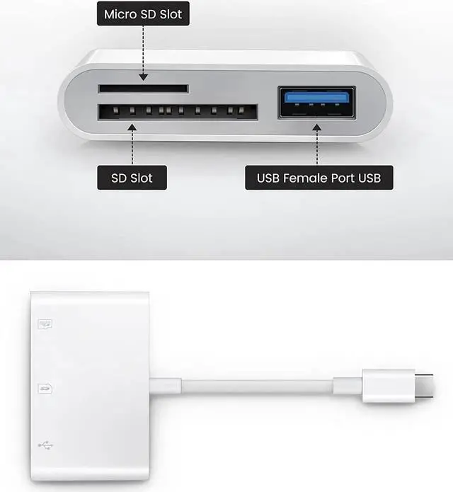 Alt view image 5 of 7 - JAENFONG USB C SD Card Reader USB C to SD Card for iPhone 15 16/iPad/Mac/Laptop USB-C/Type C Memory Card Adapter for iMac iPad Pro Air Mini MacBook Pro Air Galaxy MicroSD/SD