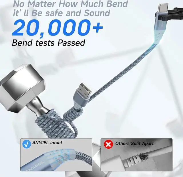 Alt view image 5 of 7 - USB C Cable 4pack 10ft 3.1A Fast Charging Cable USB Type C Charger Cord Nylon Braided Compatible with Galaxy A10e A20 A50 A51 A71 S10 S9 S8 Plus S10E Note 20 10 9 8 Moto G7 G8