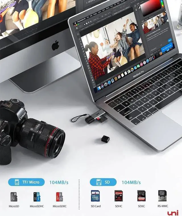 Alt view image 3 of 7 - JAENFONG SD Card Reader High-Speed USB C to Micro SD Card Adapter USB 3.0 Dual Slots Memory Card Reader for SD/Micro SD/SDHC/SDXC/MMC Compatible with MacBook Pro/Air Chromebook Android Galaxy