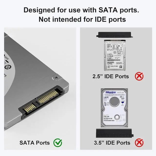 Alt view image 7 of 7 - JAENFONG USB Adapter for SATA Cable with USB C to USB Adapter USB A 3.0 to 2.5 SATA-III Hard Drive Reader for HDD/SSD External Converter Data Transfer for MacBook Pro Air 2022 Surface Go Laptop PC
