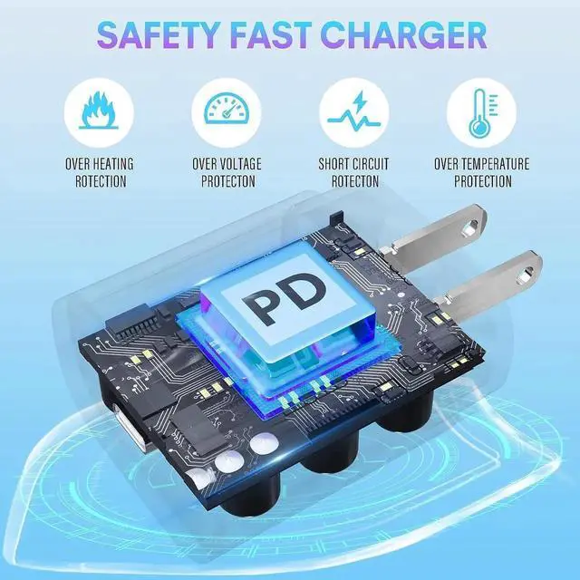 Alt view image 6 of 7 - 2-Pack Fast Type C Charger 25W Type C Charger Fast Charging Block with USB C Cable Compatible with S24U/S23/S22/S21/S20/i Phone 16/15 (Black)