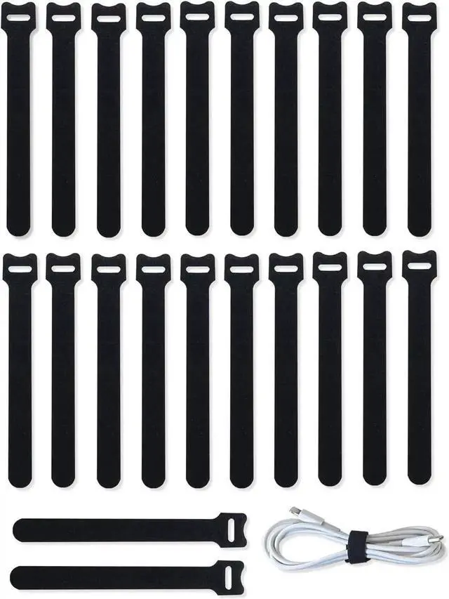 Main image of 50pcs 4 Inch Cable Ties for Charging Cords Wire Ties Cord Ties Cable Straps Reusable Adjustable Heavy Duty Self-Locking Black