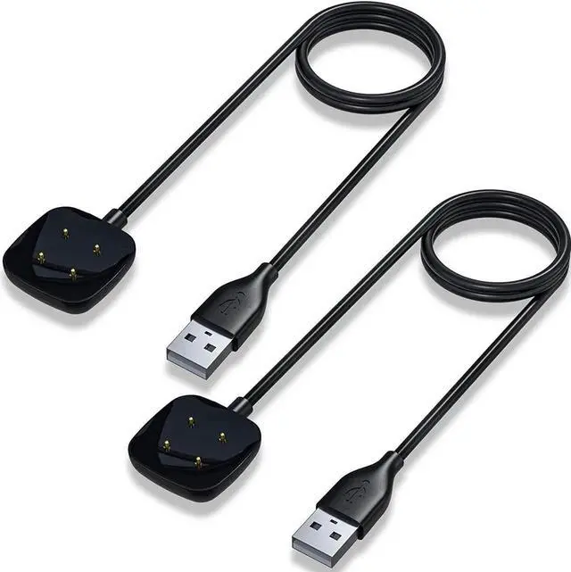 Main image of Compatible with Fitbit Sense & Fitbit Versa 3 Charger Replacement USB Charging Cable Dock Stand for Sense 2/Sense/Versa 4/Versa 3 Smartwatch 2 Pack 3.3Ft Durable Portable Charger Dock Cord