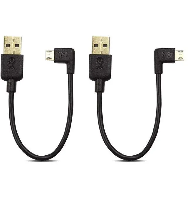 Main image of JAENFONG Combo-Pack Right Angle USB Cable for TV Stick and Power Bank 6 Inches - 90 Degree USB to Micro USB Cable for TV Stick and More