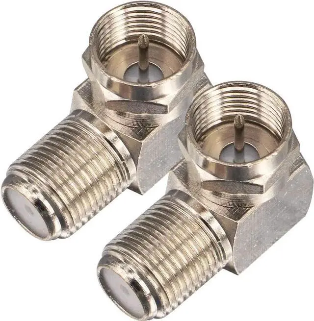 Alt view image 5 of 5 - JAENFONG Onelinkmore Coaxial Cable Right Angle Connector F Type Female to Male Adapter Right Angle Coax Connector F Male to Female RG6 Adapter for Coax Cable and Wall Plates 90 Degree Pack of 2