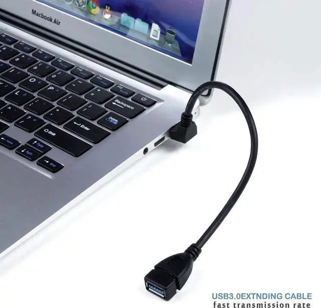 Alt view image 6 of 7 - JAENFONG USB 3.0 Extension Cable - Up & Down Angle - Male to Female - Pack of 2 (Black-Up Down Angle)
