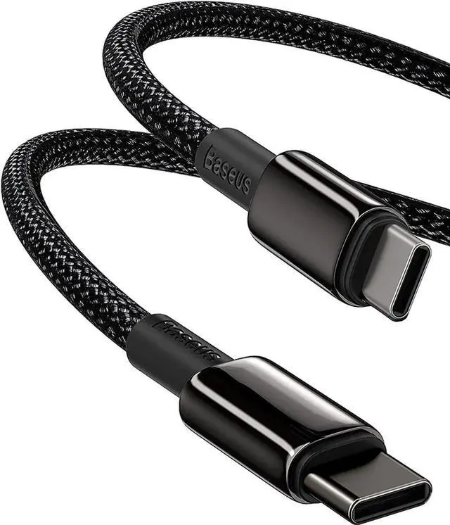 Main image of USB C Cable 100W PD 5A QC 4.0 Fast Charging USB C to USB C Cable Zinc Alloy Nylon Braided Type C Data Cable for S21 S20+ S10 Note 10 iPad Pro MacBook Pro Google Pixel and More (2M)