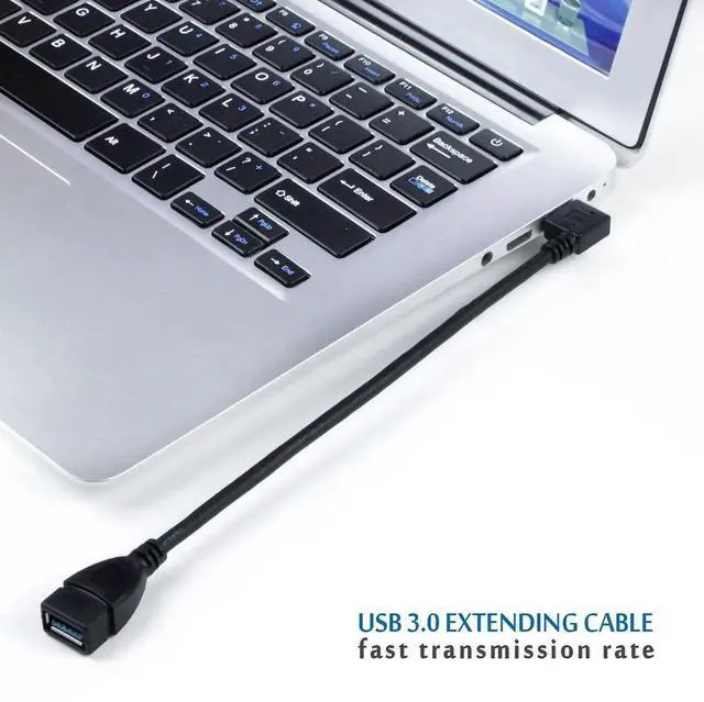 Alt view image 3 of 7 - JAENFONG USB 3.0 Extension Cable - A Left & Right Angle - Male to Female - Pack of 2 (Black-Up Down Angle)
