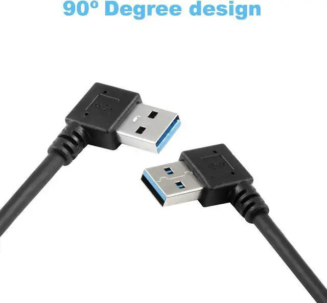 Alt view image 6 of 7 - JAENFONG USB 3.0 Extension Cable - A Left & Right Angle - Male to Female - Pack of 2 (Black-Up Down Angle)