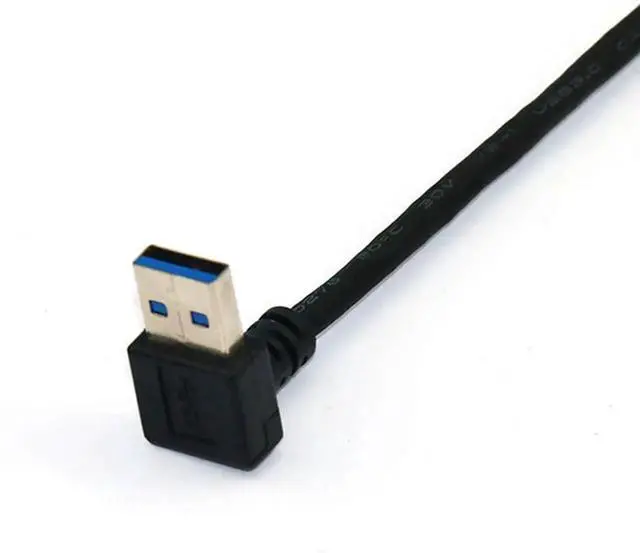 Alt view image 4 of 7 - JAENFONG 90 Degree USB 3.0 Extension Cable Black USB 3.0 Male to Female Extender Cord 30cm (Down Angle)