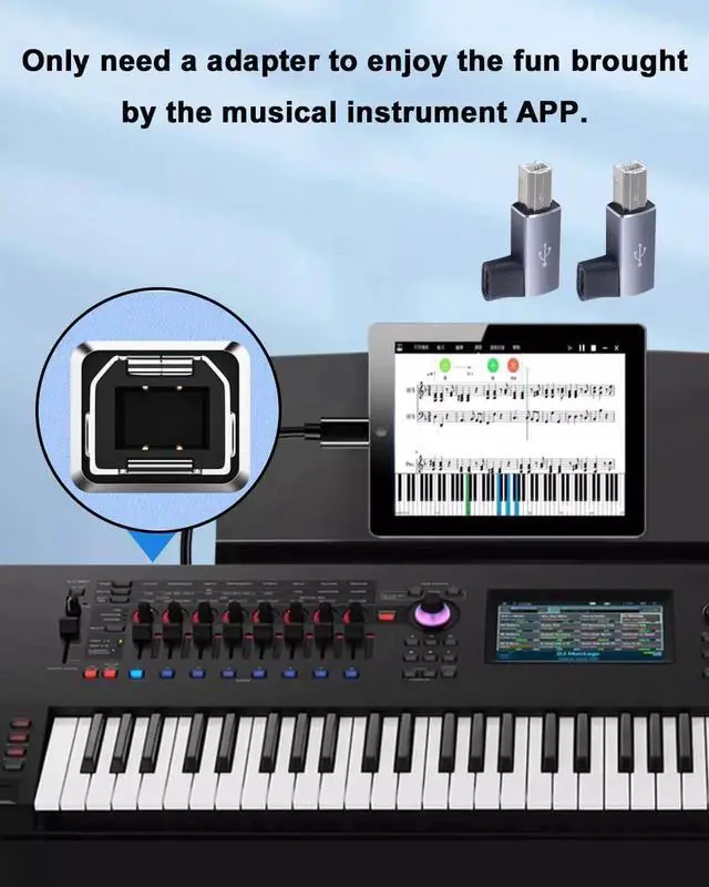 Alt view image 6 of 7 - JAENFONG USB C Female to USB B Male 90 Degree Adapter Type C Female to Type B 90 Degree Adapter Suitable for Printer Electric Piano Laptops etc (2pack Grey)