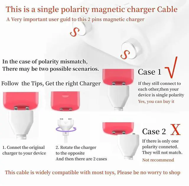 Alt view image 6 of 7 - 2 Prong Magnetic USB DC Charger Cable Replacement Charging Cord 4mm-0.16 31.4Inch Long Charger for Toys/Facial Cleanser/Electric Toothbrush (4mm-0.16in)