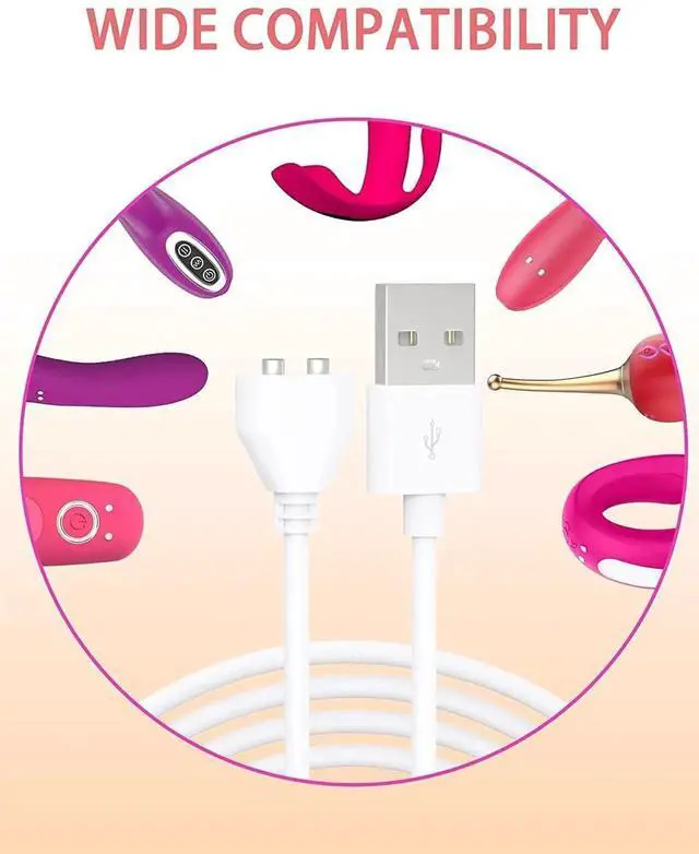 Alt view image 3 of 7 - 2 Prong Magnetic USB DC Charger Cable Replacement Charging Cord 4mm-0.16 31.4Inch Long Charger for Toys/Facial Cleanser/Electric Toothbrush (4mm-0.16in)