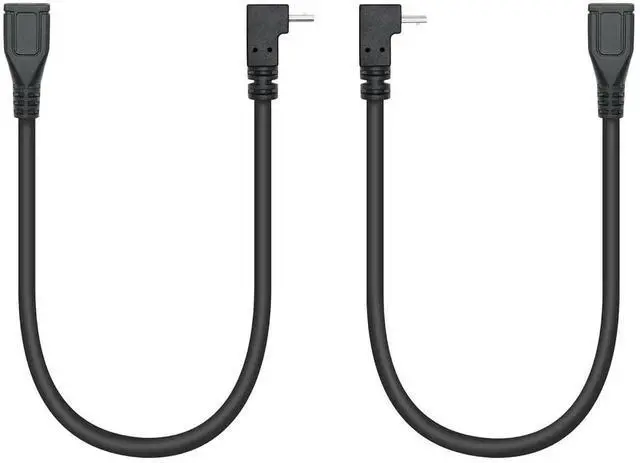Main image of JAENFONG Short 9in Micro USB Extension Cable 90 Up & Down Angle Male to Female Charging & Sync for Phones Tablets & More (1 Pair)