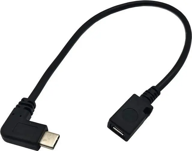 Alt view image 3 of 4 - JAENFONG USB C to Micro USB Cable 90 Degree USB Type C (USB-C) Male to Micro USB Female Adapter Converter Charging Cable(Only for Charging) (90 Degree TypeC M to Micro F)