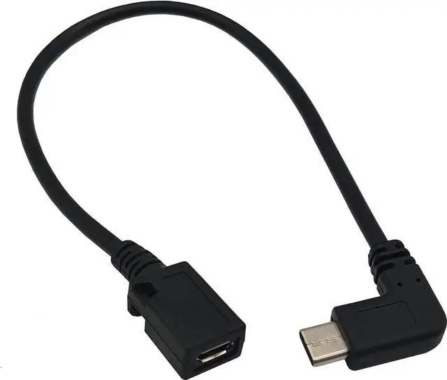 Alt view image 2 of 4 - JAENFONG USB C to Micro USB Cable 90 Degree USB Type C (USB-C) Male to Micro USB Female Adapter Converter Charging Cable(Only for Charging) (90 Degree TypeC M to Micro F)