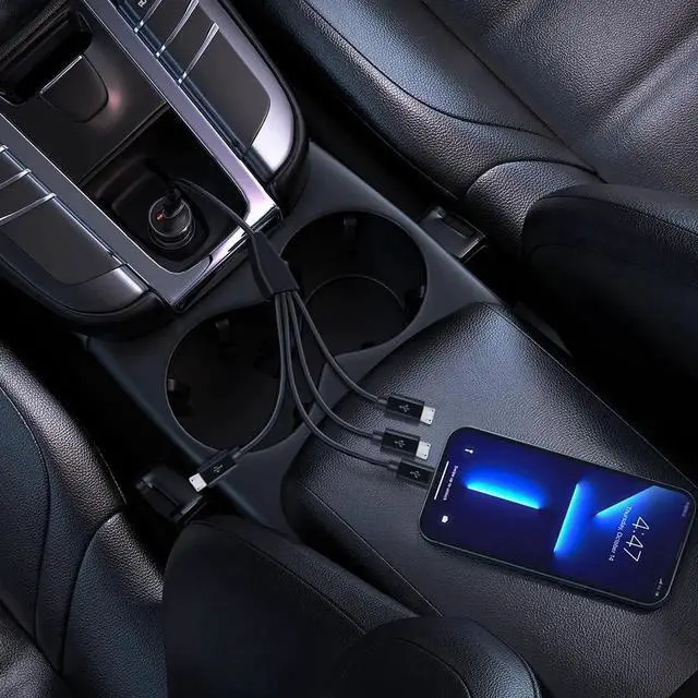 Alt view image 4 of 7 - Micro USB Splitter Cable 4-in-1 Multi Micro USB Charging Cord USBMicro Wire Lead Type A Male to 4 MicroUSB Male Adapter Cable for Data Sync/Charge (1.64ft Black)