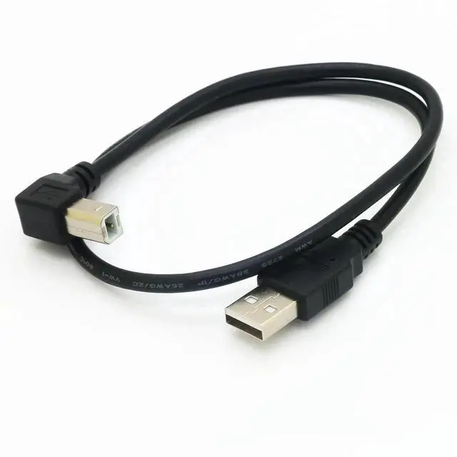 Alt view image 6 of 6 - JAENFONG 19inch USB b Right Angle 90 Degree Adapter High Speed Printer USB Cable 90 Degree USB b Cable usb2.0 A Male to B Male Printer Cord with 480Mbps (Up Angle 1.6Feet)