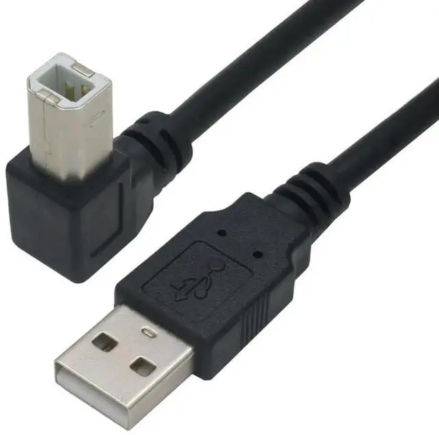 Alt view image 2 of 6 - JAENFONG 19inch USB b Right Angle 90 Degree Adapter High Speed Printer USB Cable 90 Degree USB b Cable usb2.0 A Male to B Male Printer Cord with 480Mbps (Up Angle 1.6Feet)
