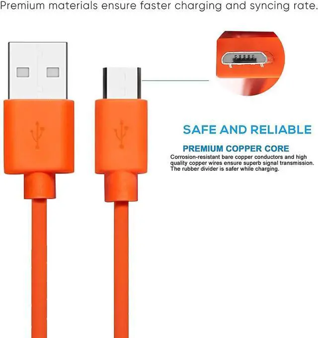 Alt view image 5 of 5 - Replacement Fast Charging Charger Cable Power Cord Wire Compatible for Ring Enabled Video Doorbell (2020 Release) 2/3/3 Plus/4 Doorbell Pro/Plus and Camera Battery Charging Cable (3.3ft Orange)