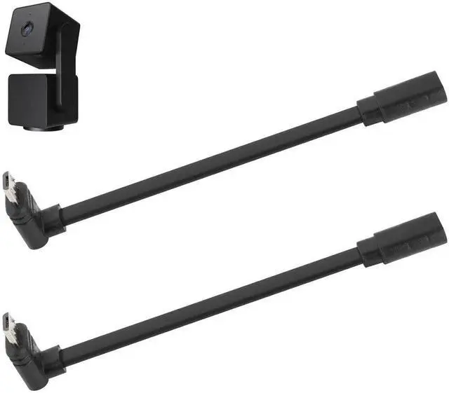 Main image of JAENFONG 2 Pack Extension Cable Compatible with Wyze Cam Pan v3 and Wyze Cam v3 Pro 5inch Male to Female Extender Cord for WYZE Cam Micro USB 90 Degree Power Adapter L-Shaped Flat Cable(Black)