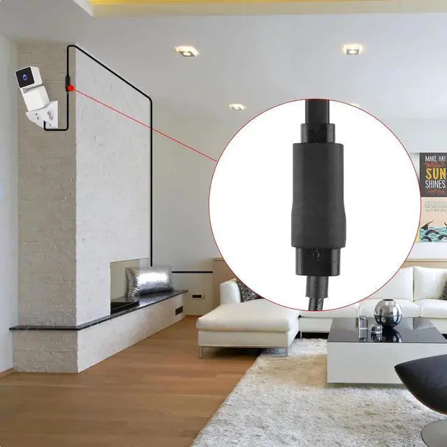 Alt view image 3 of 6 - JAENFONG 2 Pack Extension Cable Compatible with Wyze Cam Pan v3 and Wyze Cam v3 Pro 5inch Male to Female Extender Cord for WYZE Cam Micro USB 90 Degree Power Adapter L-Shaped Flat Cable(Black)