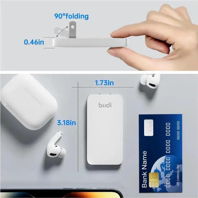 Alt view image 6 of 7 - 17W Extra Slim Portable Wall Charger 2-Port USB-A Wall Charger Convenient Travel Accessories Compatible with IPad iPhone Galaxy Switch Etc.(White)