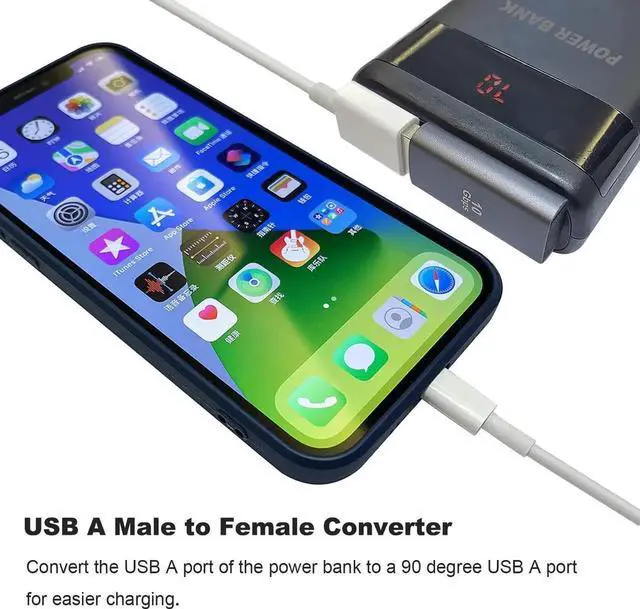 Alt view image 6 of 6 - JAENFONG 90 Degree USB 3.1 Adapter 2 Pack Left and Right Angle USB A Male to Female Converter Extender for PC Laptop USB A Charger Power Bank and More