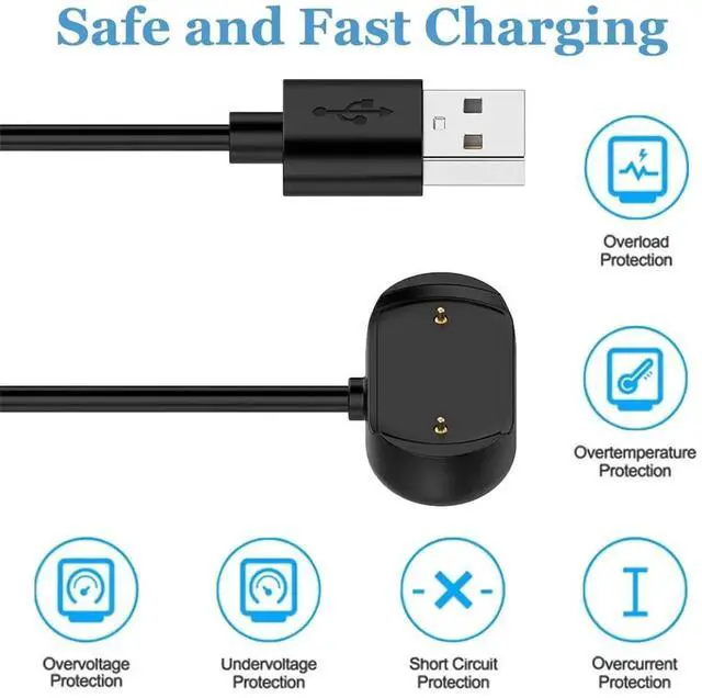 Alt view image 4 of 7 - for Amazfit GTR 2 Charger USB Charging Cable for T-Rex Pro GTR 2e GTS 2 GTS 2e GTS 2 / GTS 4 Mini Bip 5 Bip 3 Bip U Pro Zepp E/Z Smartwatch (2-Pack 3.3ft/100cm)