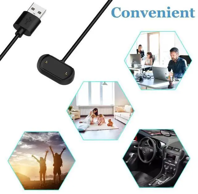 Alt view image 5 of 7 - for Amazfit GTR 2 Charger USB Charging Cable for T-Rex Pro GTR 2e GTS 2 GTS 2e GTS 2 / GTS 4 Mini Bip 5 Bip 3 Bip U Pro Zepp E/Z Smartwatch (2-Pack 3.3ft/100cm)