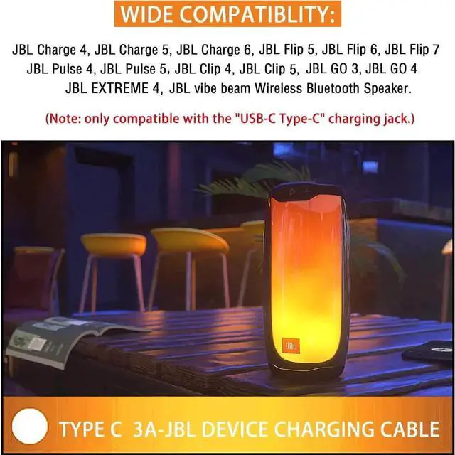 Alt view image 4 of 6 - Fast Charger Charging Cable Cord Compatible with for JBL Charge 4 Charge5 Charge 6 JBL Flip 5 Flip 6 Flip 7 JBL Pulse 4 Pulse 5 Clip4 Clip5 JRPOP Wireless Bluetooth Earphones Speakers