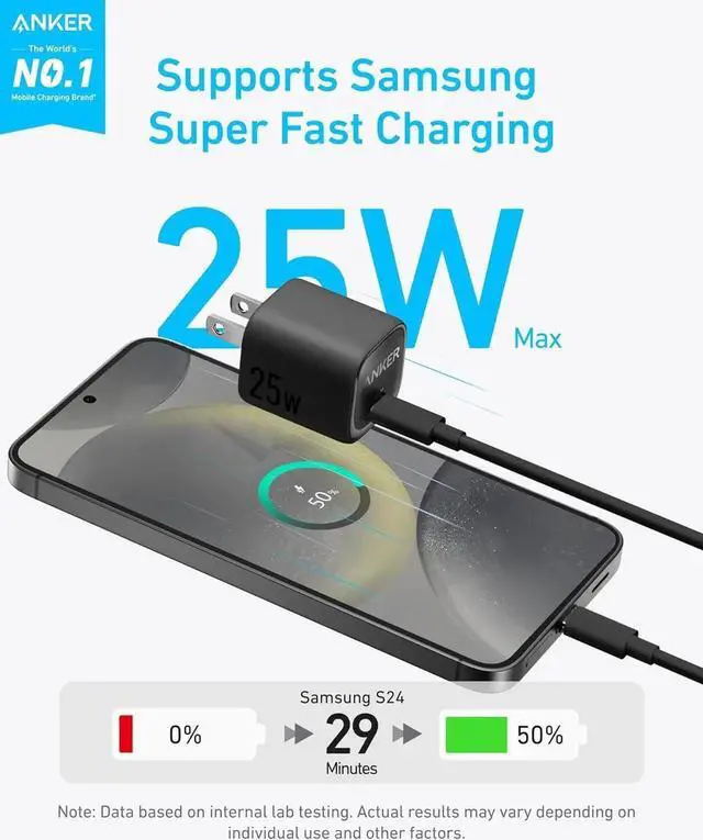 Alt view image 4 of 6 - 25W USB C Charger Block Compact and Foldable Supports PPS Fast Charging for Galaxy S24/Z Fold/Z Flip/Tab iPhone iPad (Black)